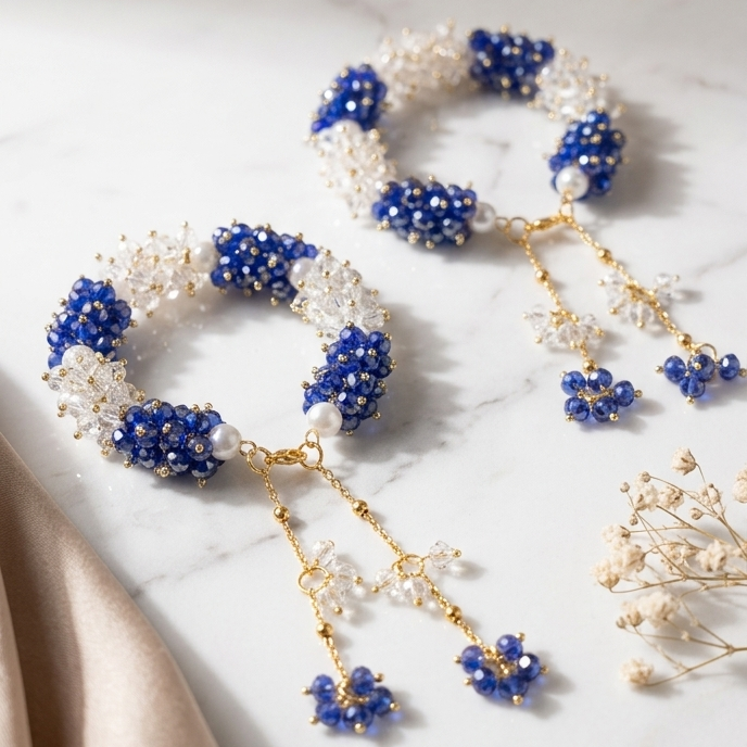 Handmade Beaded Gajra Bracelet – Elegant  Desi Bracelet for Girls & Women