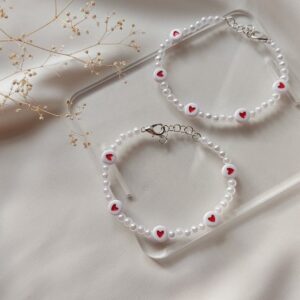 Handmade Heart Shape Beaded Bracelets – Elegant Floral Desi Bracelet for Girls & Women