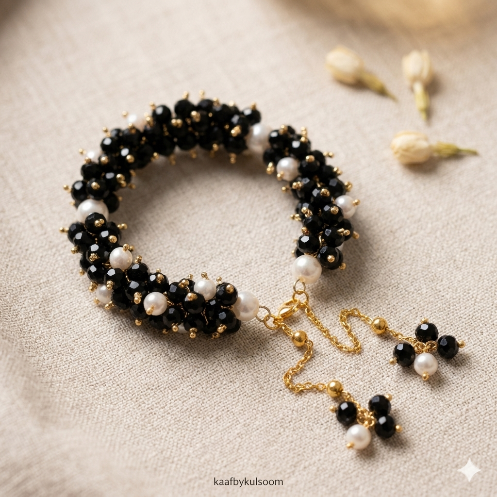 Handmade Beaded Gajra Bracelet – Elegant  Desi Bracelet for Girls & Women