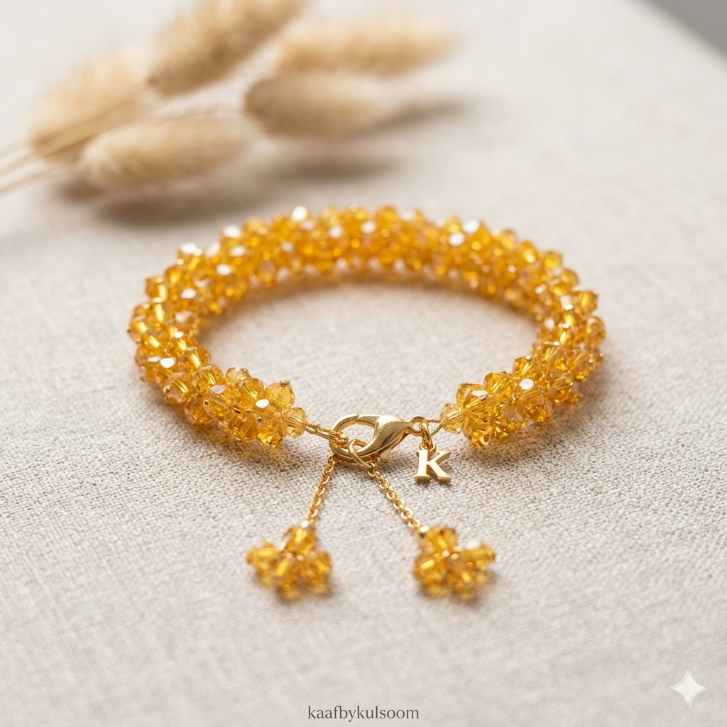 Handmade Beaded Gajra Bracelet – Elegant  Desi Bracelet for Girls & Women